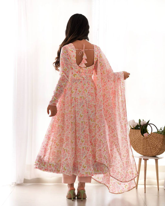 Attractive Festive Special Floral Printed Fully Stitich Anarkali Suit